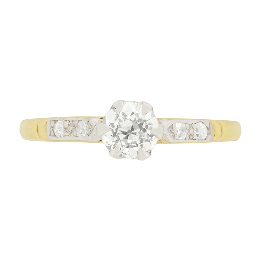 Edwardian 0.52ct Diamond Solitaire Engagement Ring, c.1910s