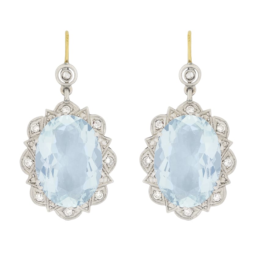 Vintage deals aquamarine earrings