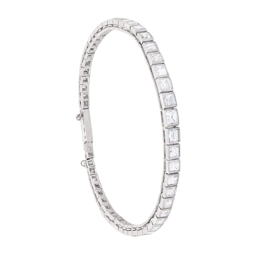 Art Deco 7.00ct French Cut Diamond Line Bracelet c.1920s