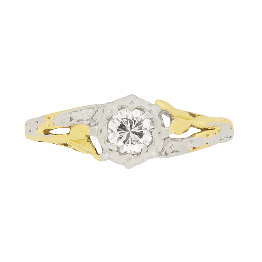 Vintage 0.40ct Diamond Solitaire Engagment Ring, c.1940s