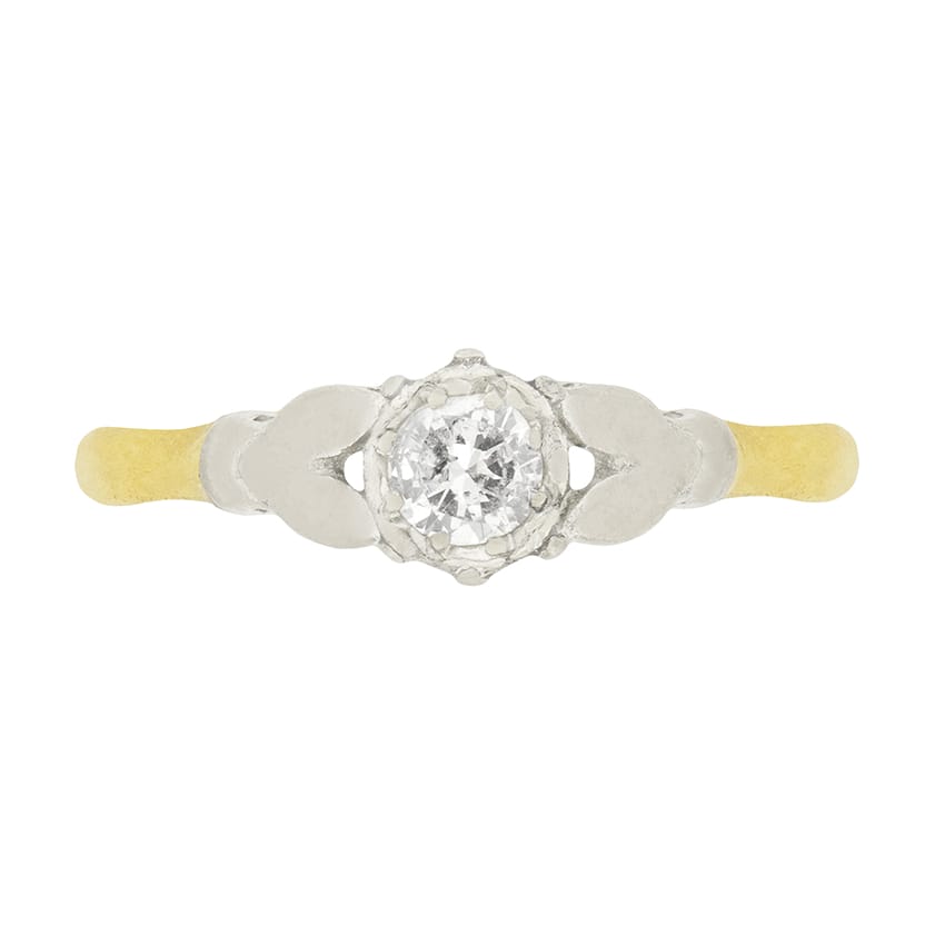 Late Deco 0.30ct Diamond Solitaire Engagement Ring, c.1940s