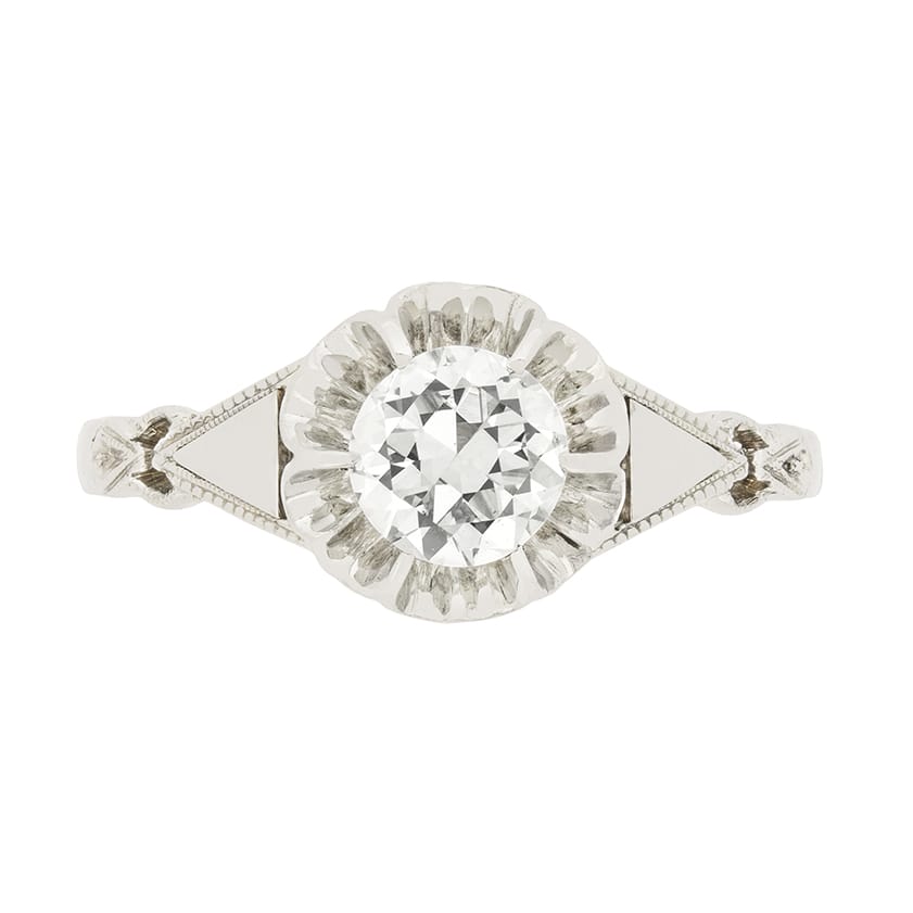 Art Deco 0.64ct Diamond Solitaire Engagement Ring, c.1930s