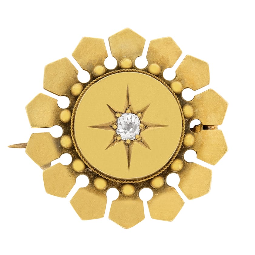 Victorian 0.20ct Diamond Star Brooch, c.1880s