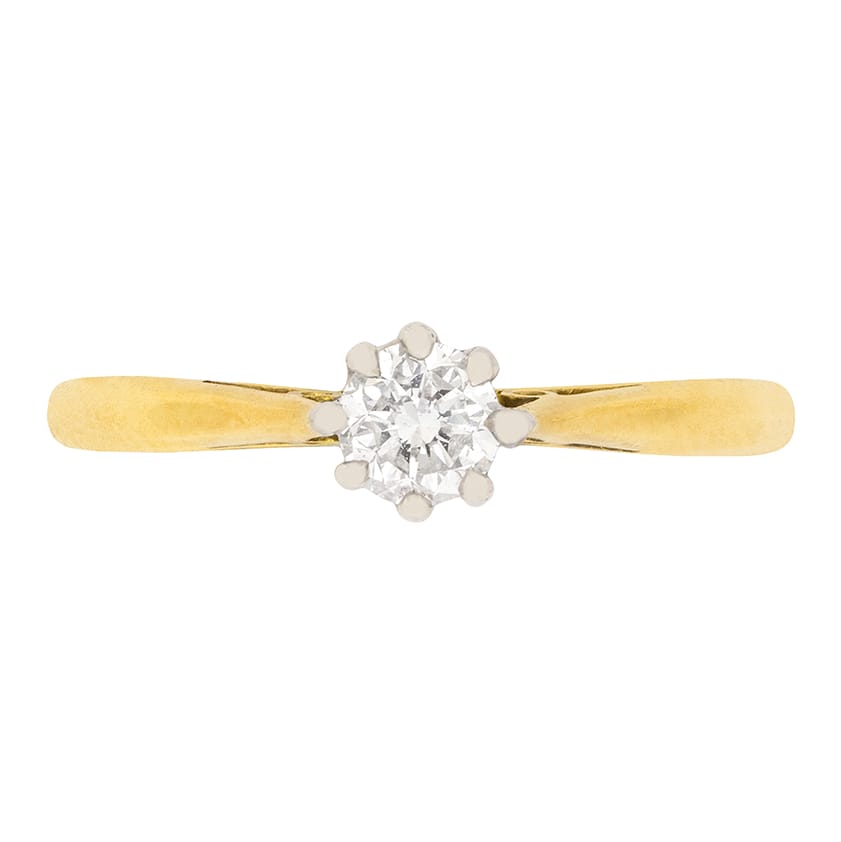 Vintage 0.35ct Diamond Solitaire Engagement Ring, c.1950s