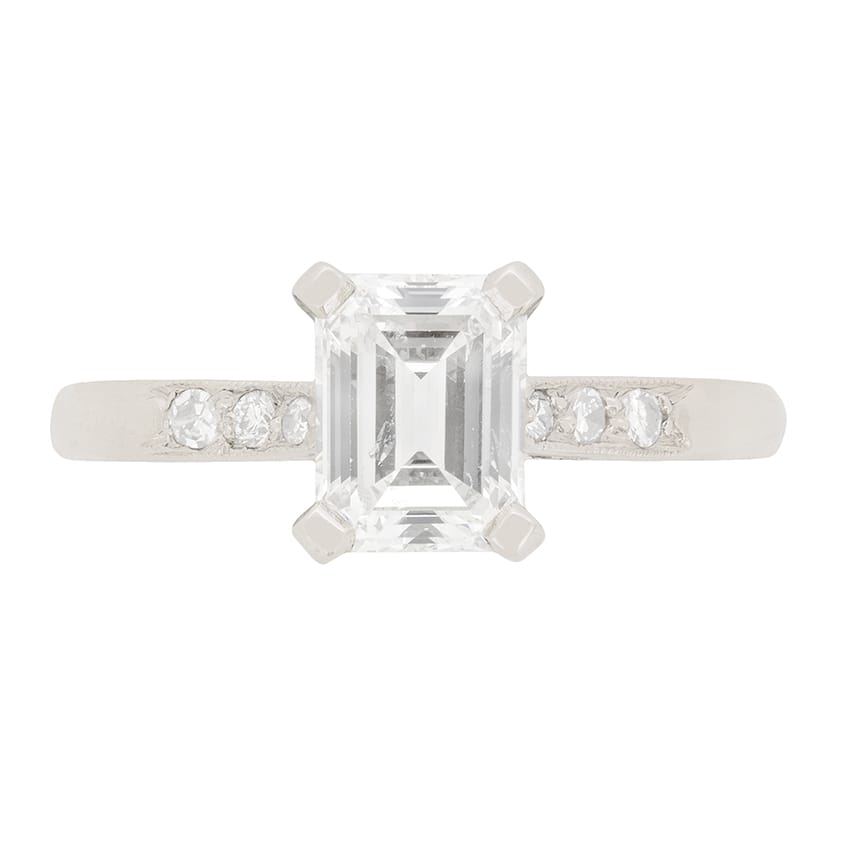 Late Deco 1.08ct Diamond Solitaire Engagement Ring c.1940s