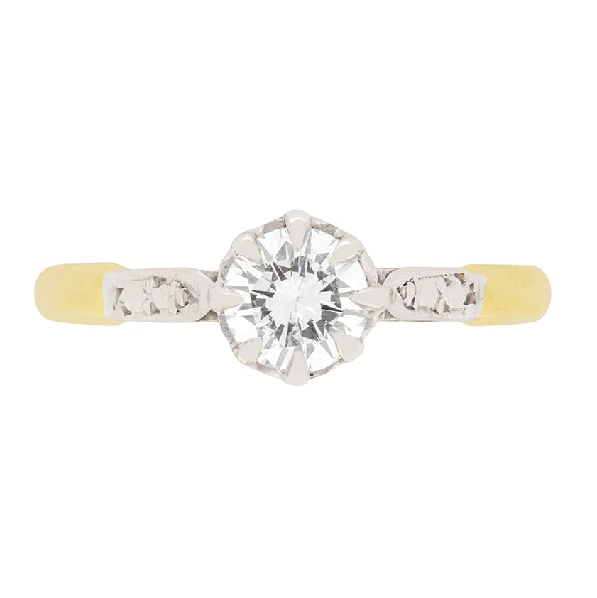 Vintage 0.60ct Diamond Solitaire Engagement Ring, c.1940s