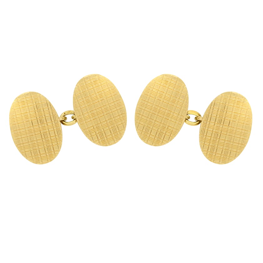 Late Deco 18ct Gold Cufflinks, hallmarked 1947
