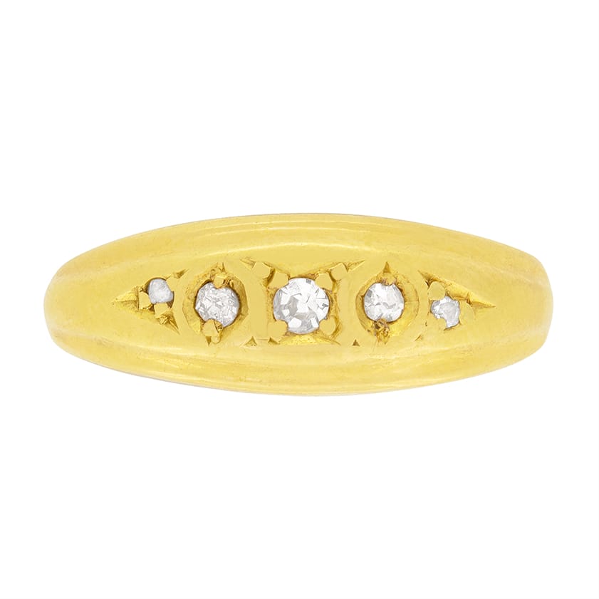 Edwardian 0.11ct Diamond Five Stone Ring, c.1910s