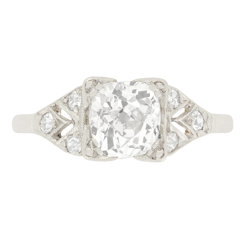 Art Deco 0.82ct Diamond Solitaire Ring, c.1920s