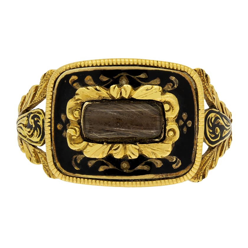 Georgian Enamelled Mourning Ring, c.1830s