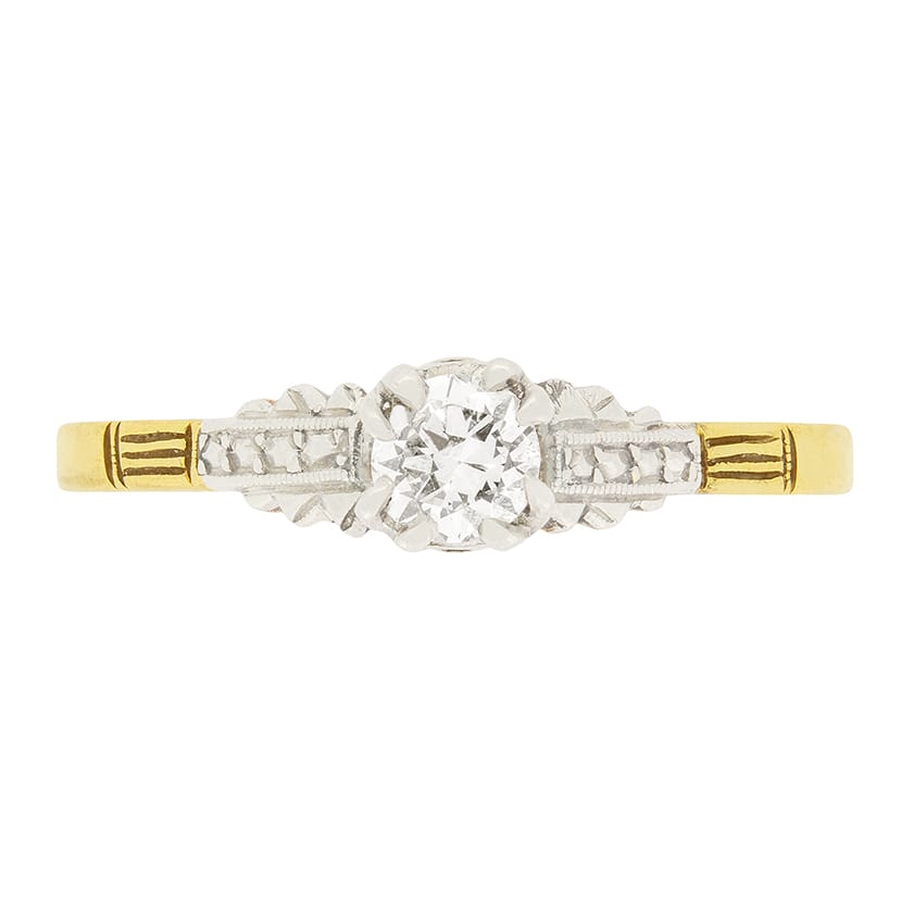 Art Deco 0.35ct Diamond Solitaire Ring, c.1920s
