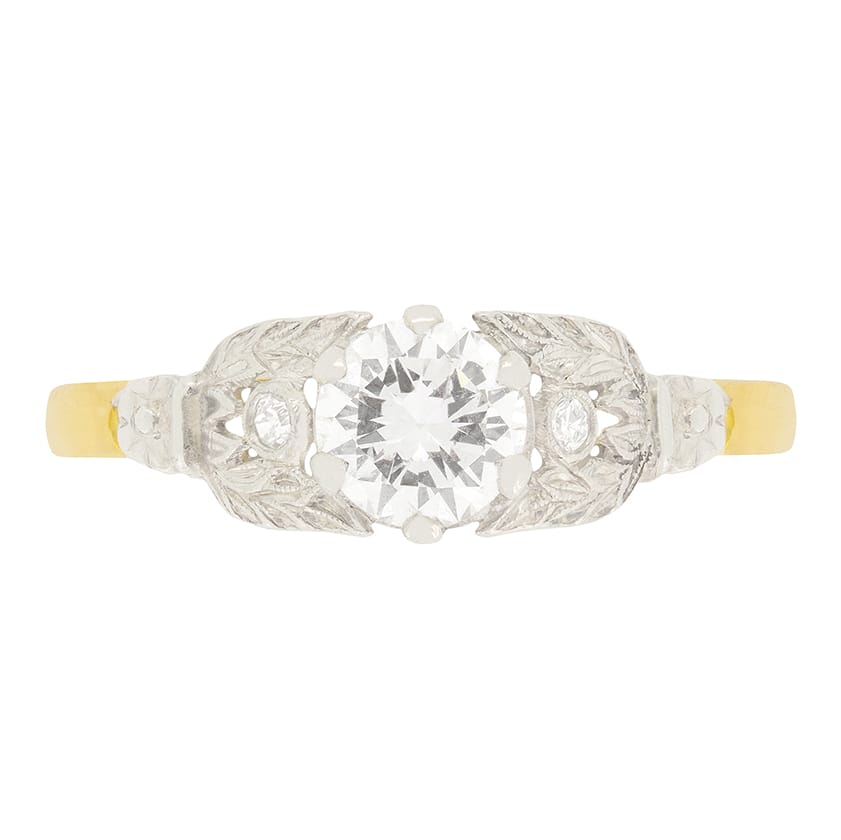 Art Deco 0.65ct Diamond Solitaire Ring, c.1930s