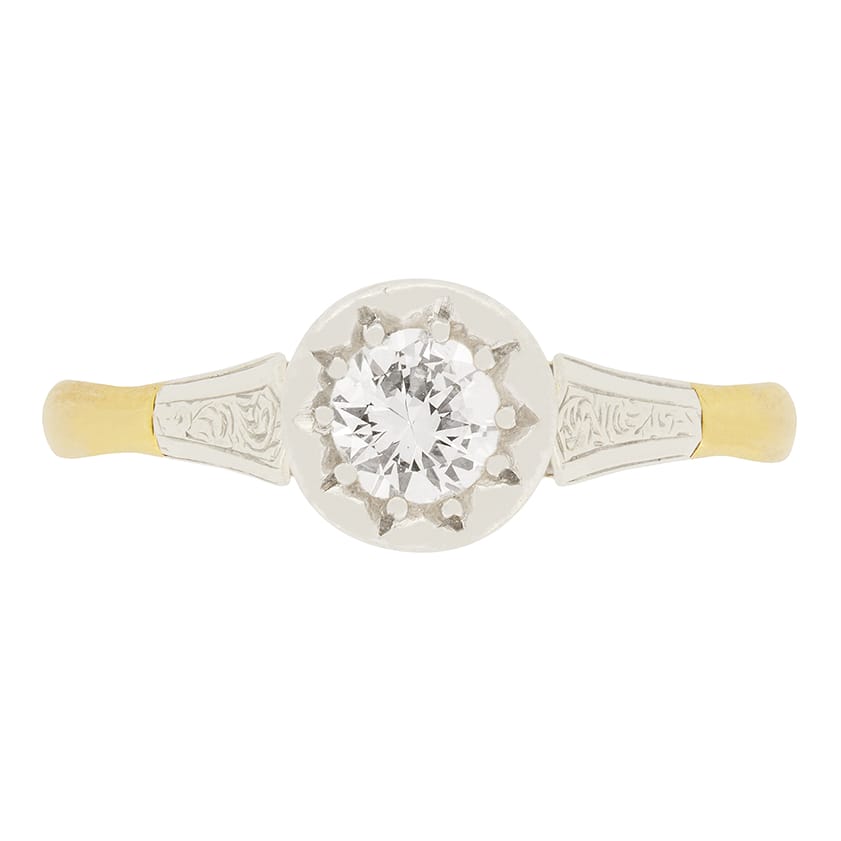 Art Deco 0.40ct Diamond Solitaire Ring, c.1930s