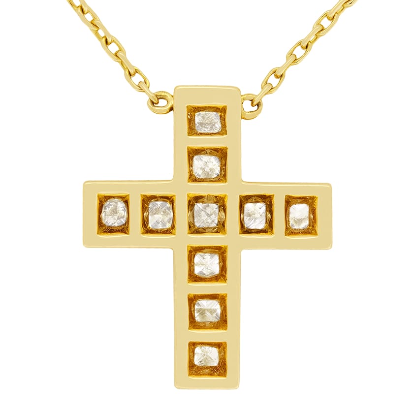 Cartier diamond clearance cross necklace