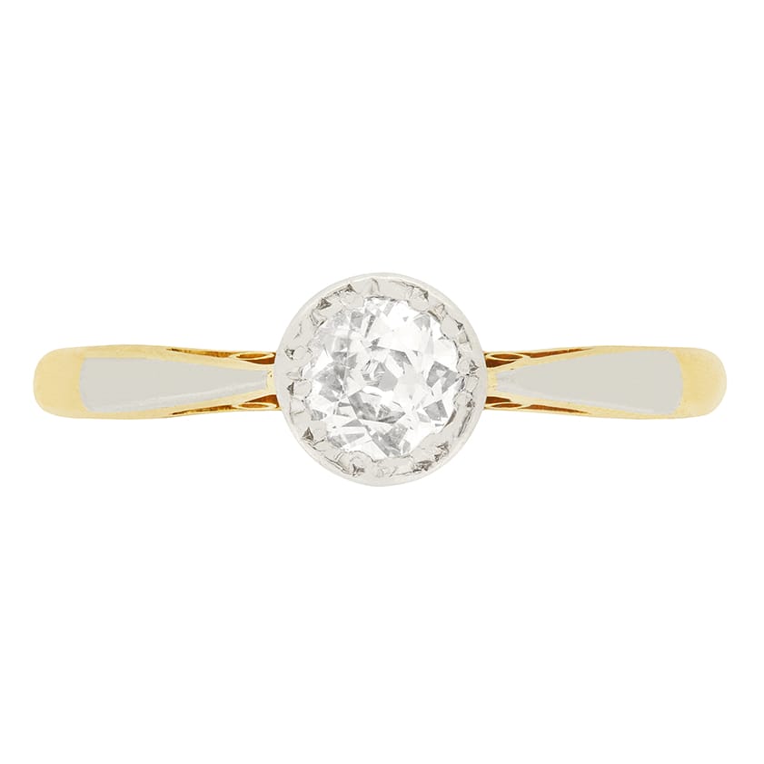 Edwardian 0.35ct Diamond Solitaire Ring, c.1910s