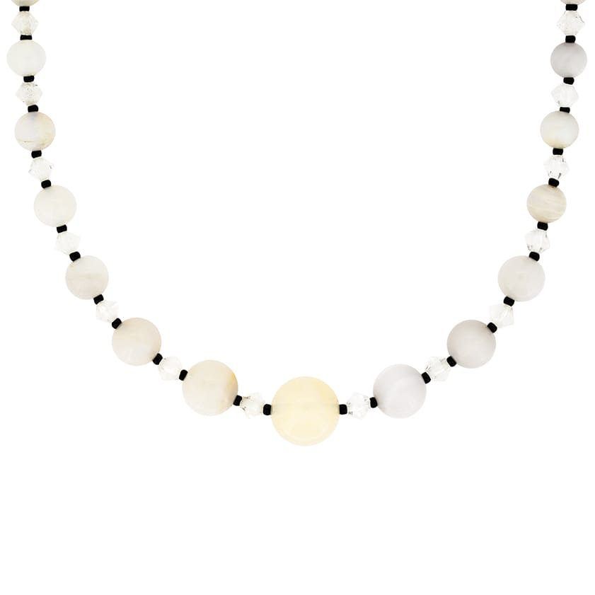 Vintage Opal and Crystal Necklace, c.1950s