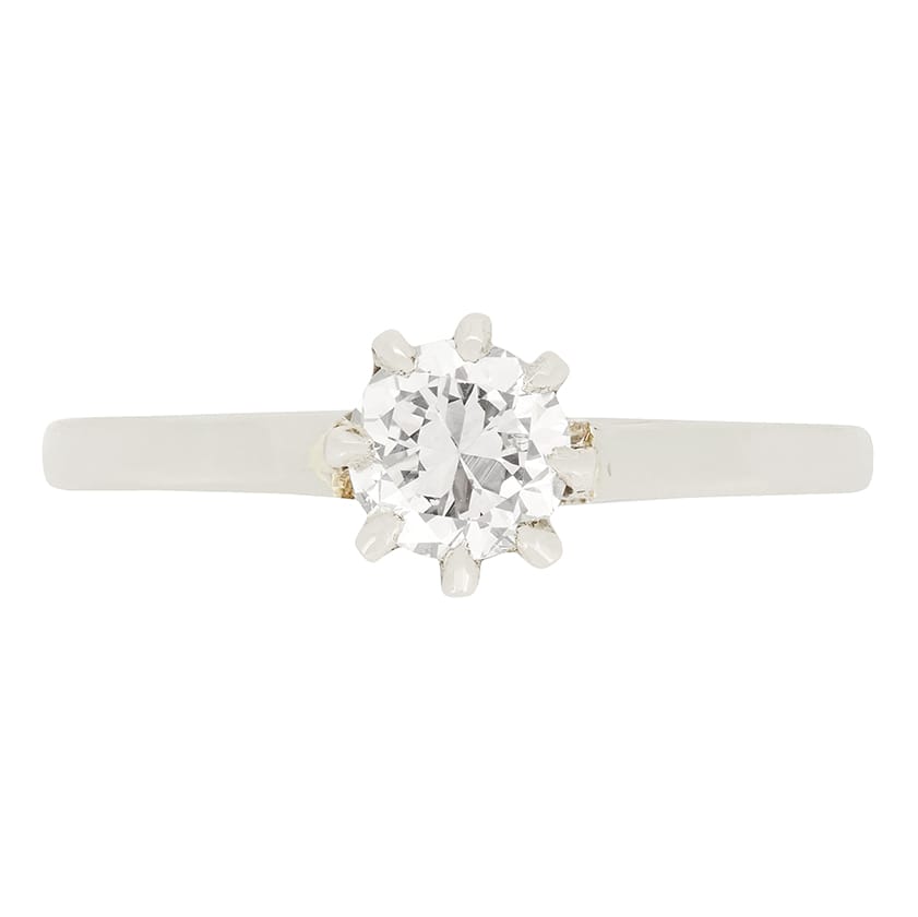 Art Deco 0.50ct Diamond Solitaire Ring, c1930s