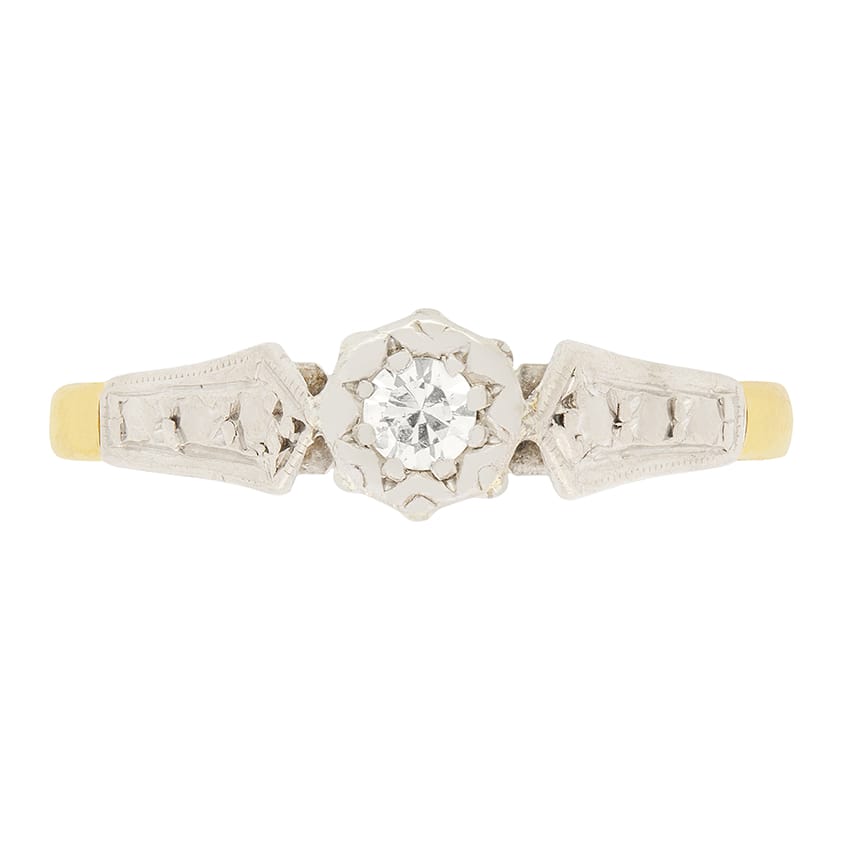 Late Deco 0.20ct Diamond Solitaire Ring, c.1930s