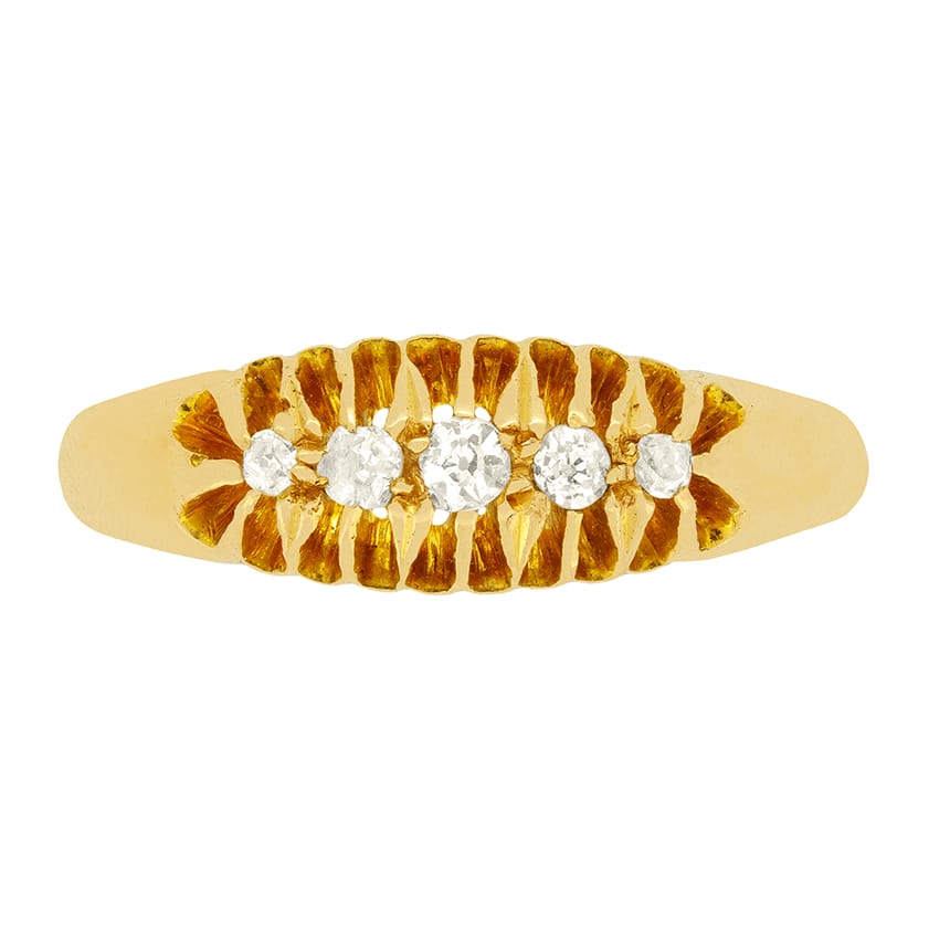 Victorian 0.15ct Diamond Five Stone Ring, c.1900s