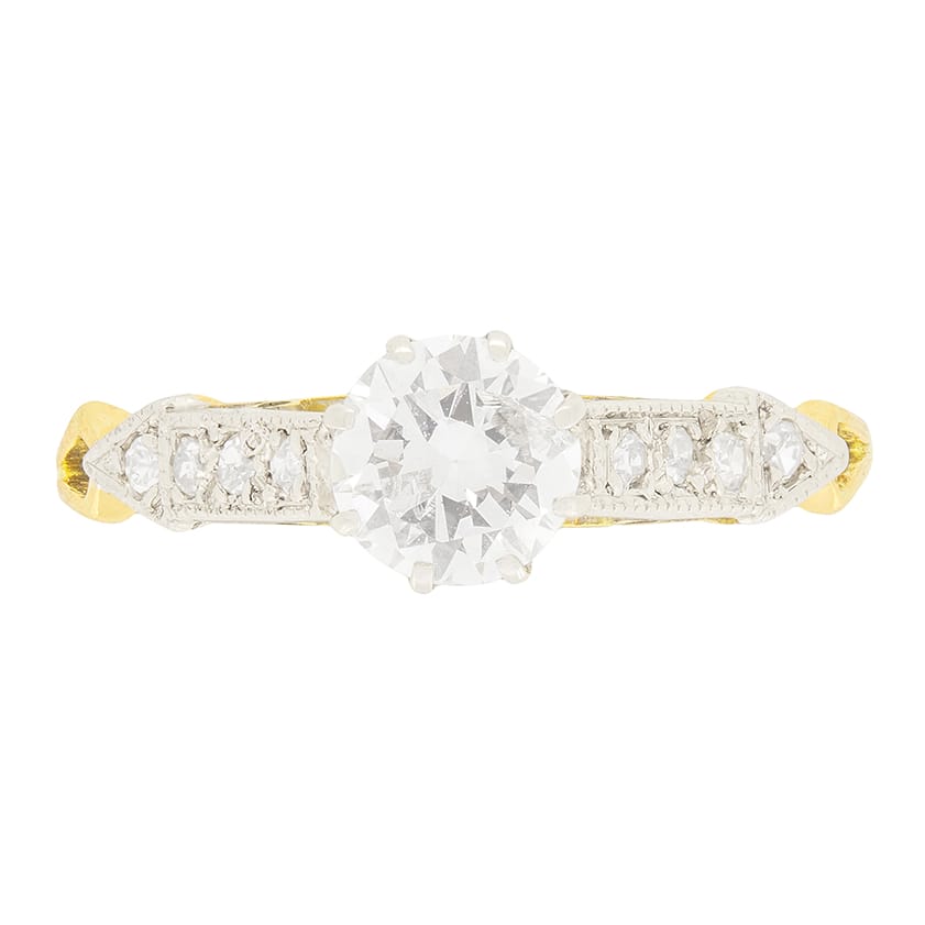 Late Deco 0.78ct Diamond Solitaire Ring, c.1930s