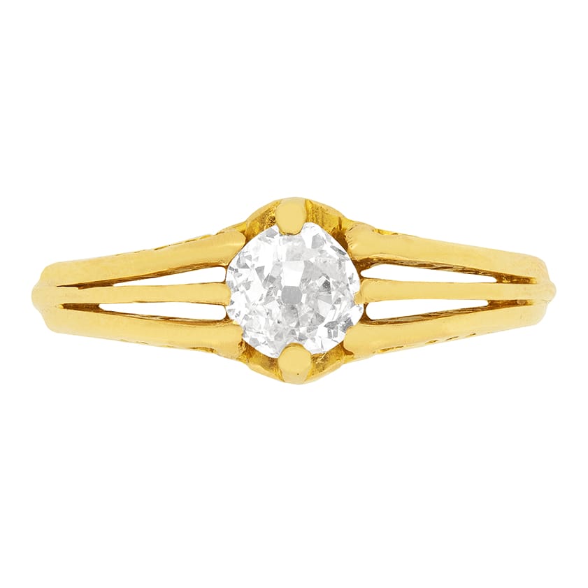 Victorian 0.60ct Diamond Signet Ring, c.1880s