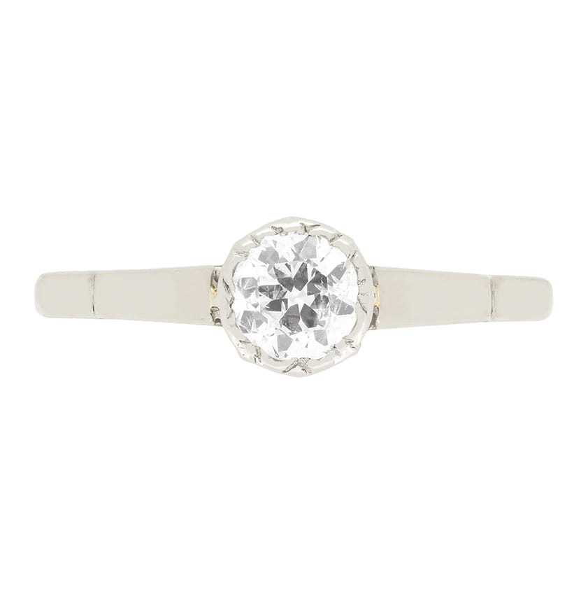 Late Deco 0.50ct Diamond Solitaire, c.1940s