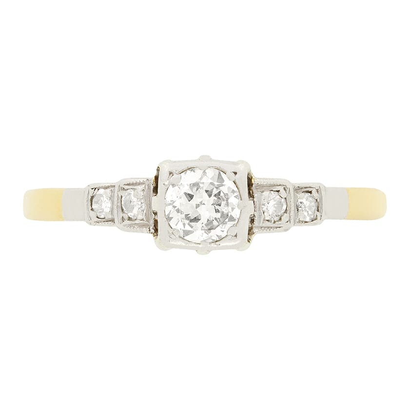 Art Deco 0.35ct Diamond Solitaire Ring, c.1930s