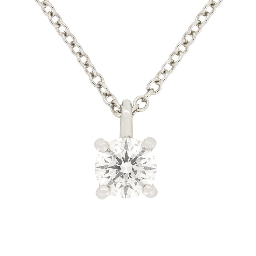 Tiffany and co on sale single diamond necklace