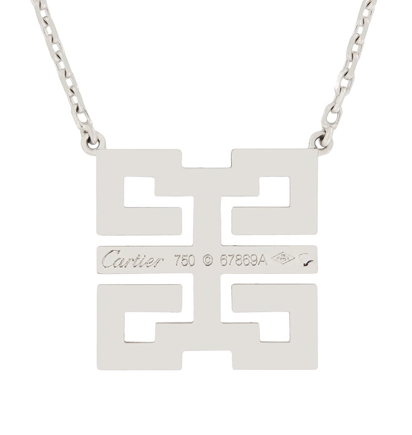 Cartier White Gold Diamond Cross Necklace – Opulent Jewelers