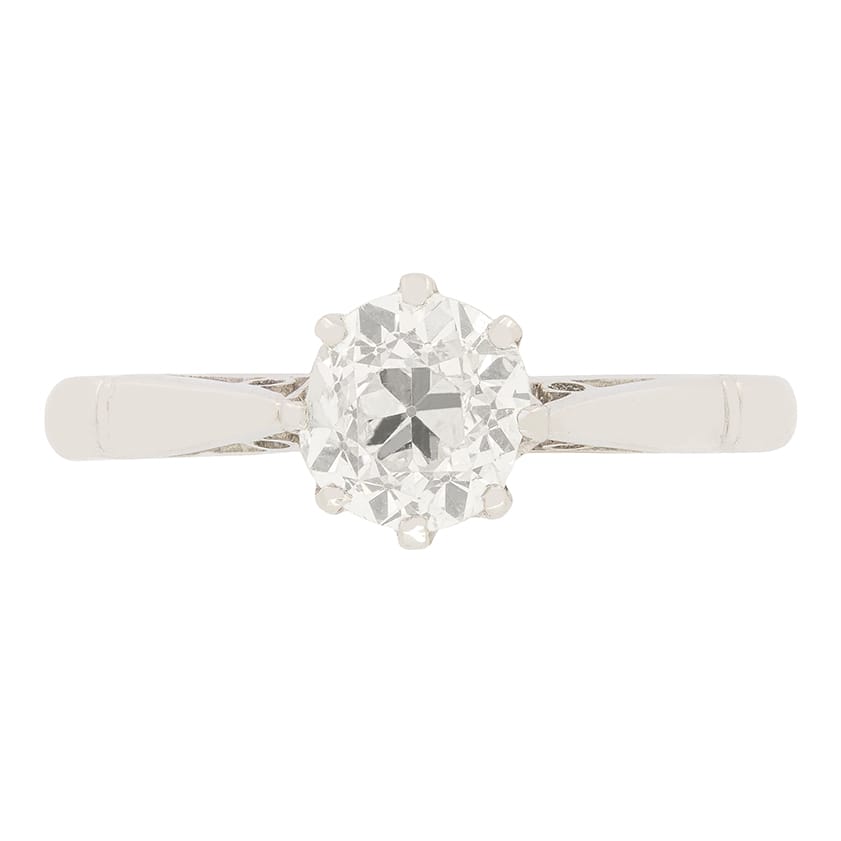Art Deco 0.91ct Diamond Solitaire Ring, c.1920s