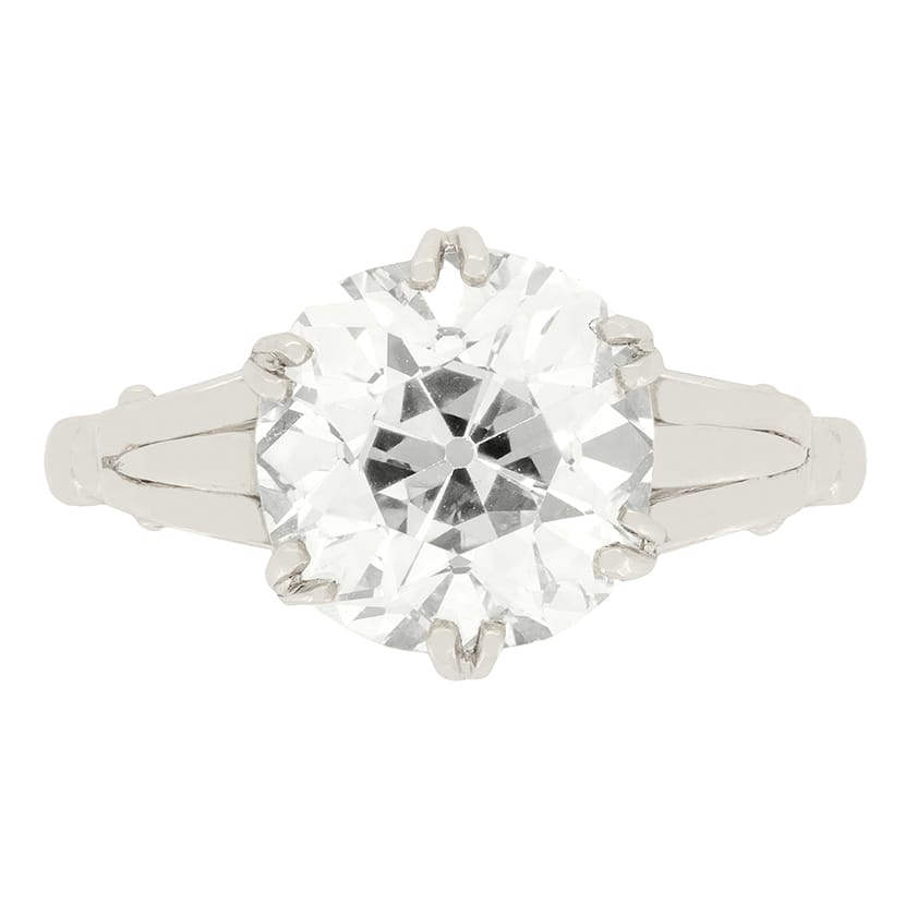 Art Deco 3.10ct Diamond Solitaire Ring, c.1920s