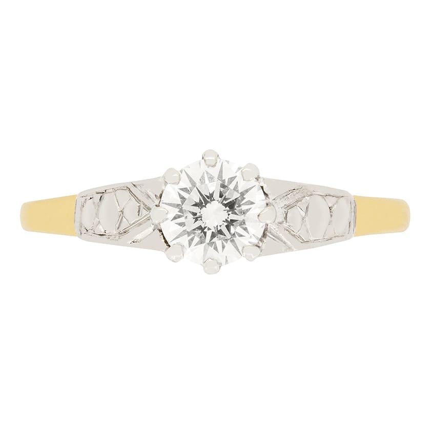 Vintage 0.65ct Diamond Solitaire Ring, c.1940s