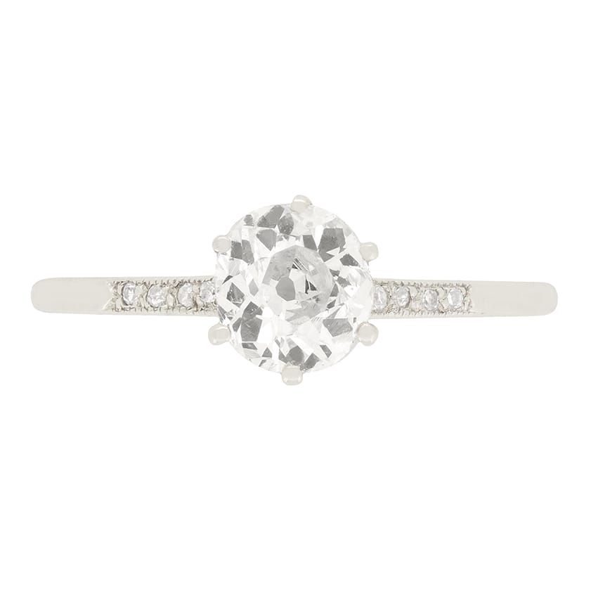 Late Deco 0.74ct Diamond Solitaire Ring, c.1930s