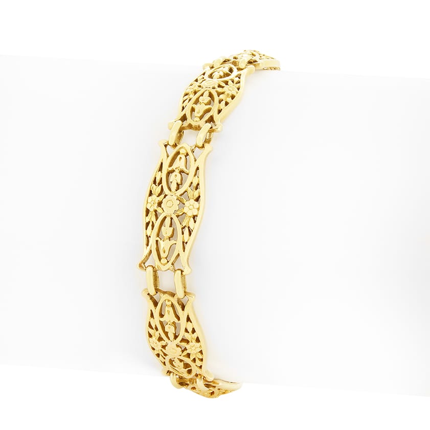 Antique Art Nouveau French Gold Bracelet, c.1900s
