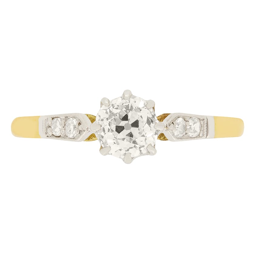Edwardian 0.77ct Diamond Solitaire Ring, c.1910s