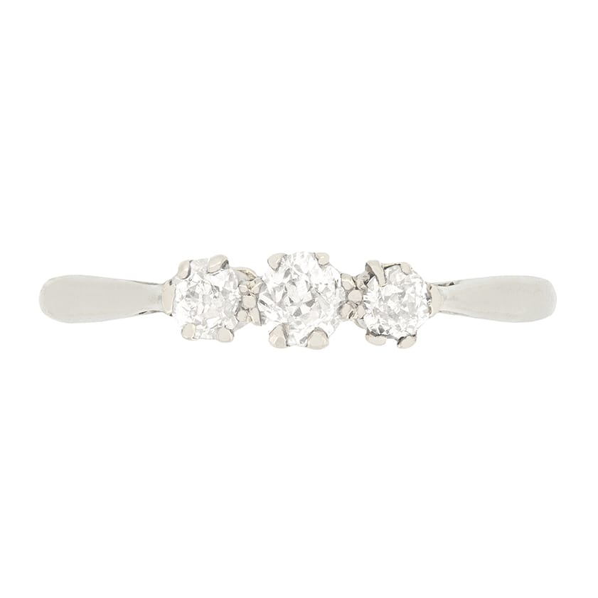 Art Deco 0.50ct Diamond Three Stone Ring, c.1920s