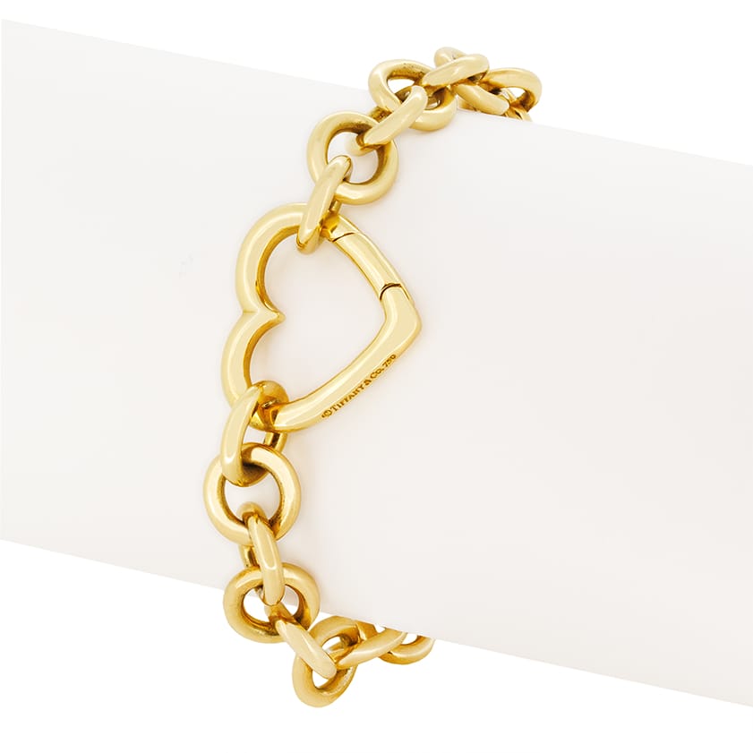 Tiffany Co Elsa Peretti Open Heart Charm Bracelet Farringdons