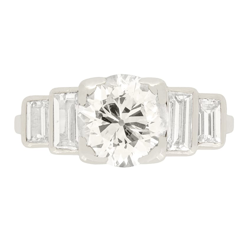 Late Deco 2.00ct Diamond Solitaire Ring, c.1930s