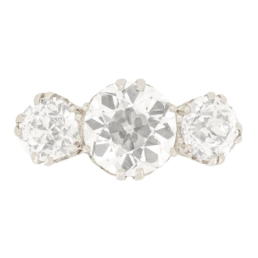 Edwardian 3.50ct Diamond Three Stone Ring, c.1915