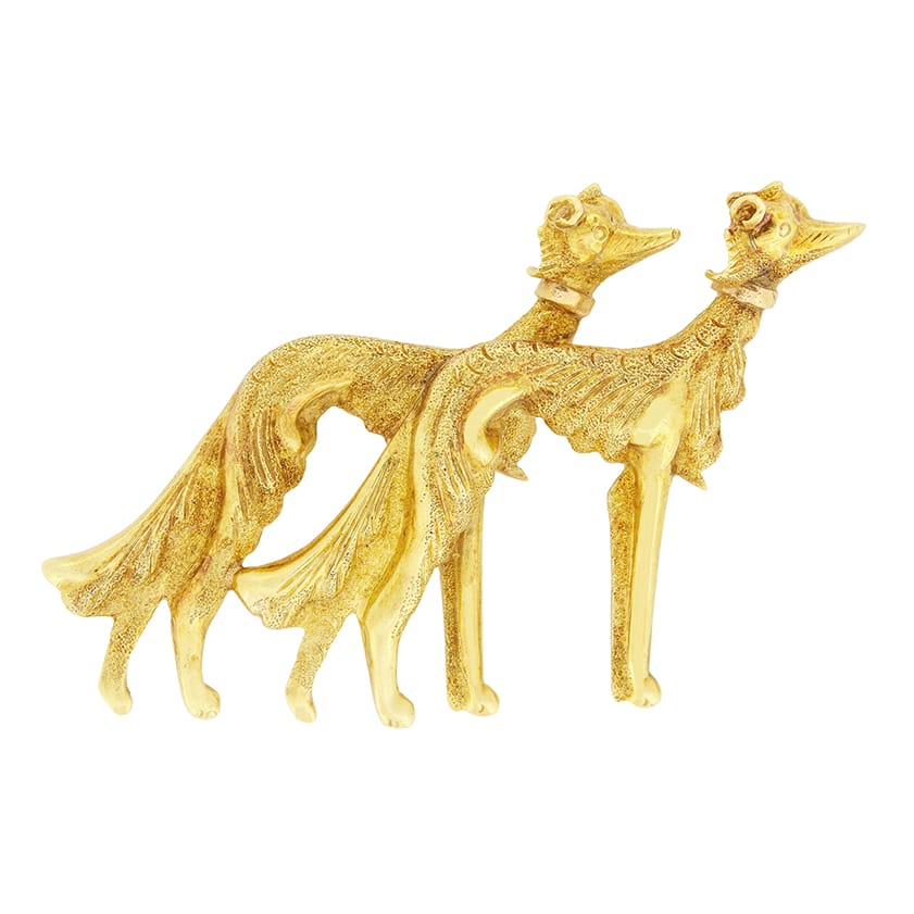 Vintage Afghan Hound Brooch, c.1960s