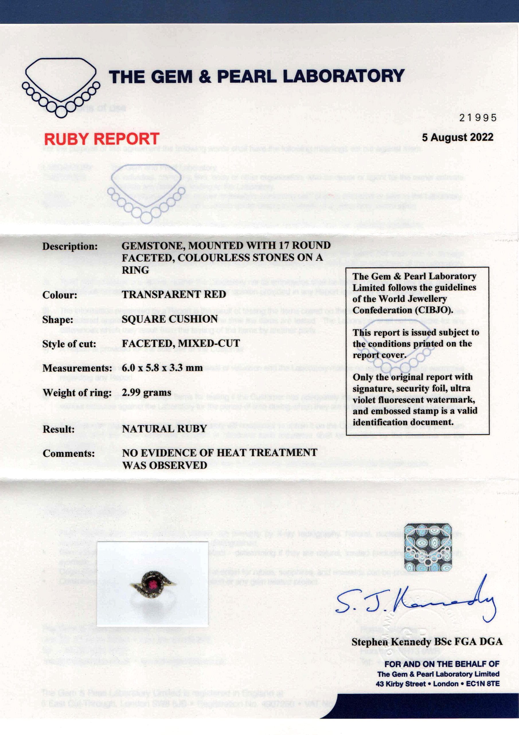 S3346 Gem&Pearl Lab Cert