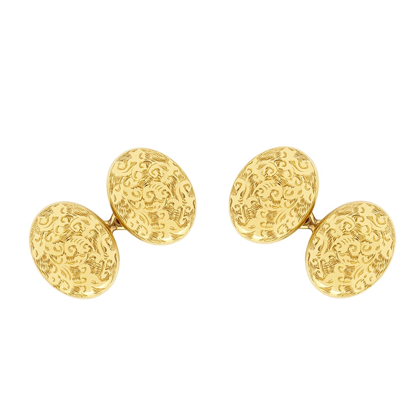 Victorian 18ct Gold Cufflink and Button Set, c.1880s