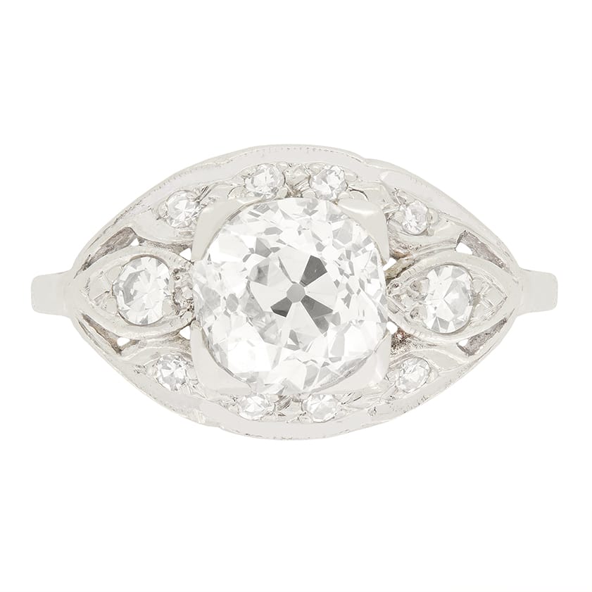 Art Deco 1.50ct Diamond Cluster Ring, c.1920s