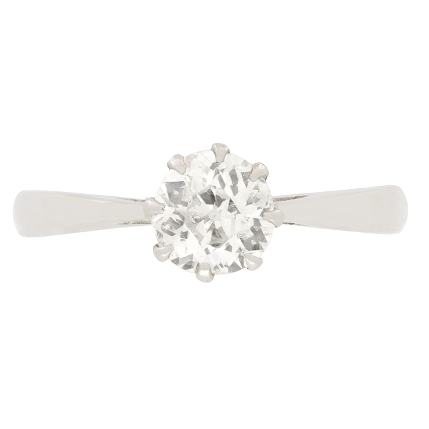 Art Deco 0.81ct Diamond Solitaire Ring, c.1920s