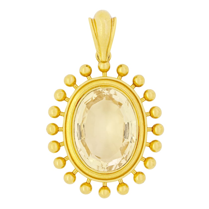Victorian Garrard 14.70ct Citrine Pendant. c.1880s