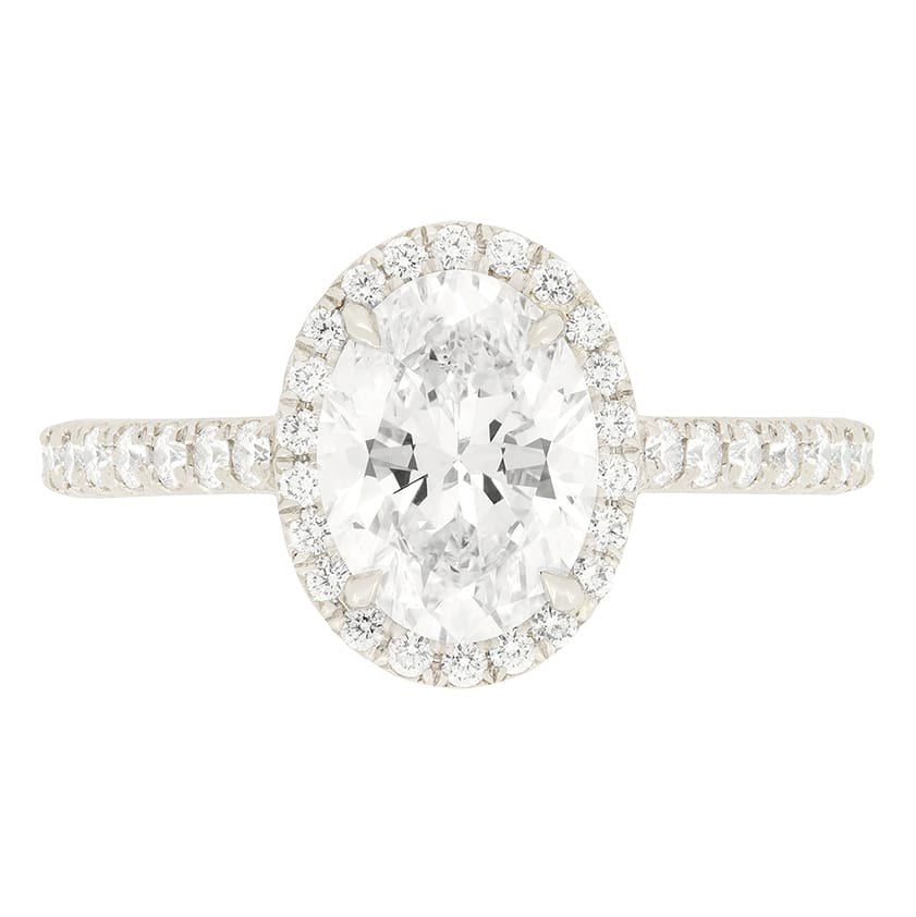 Tiffany & Co. Soleste Oval 1.14ct Diamond Halo Ring