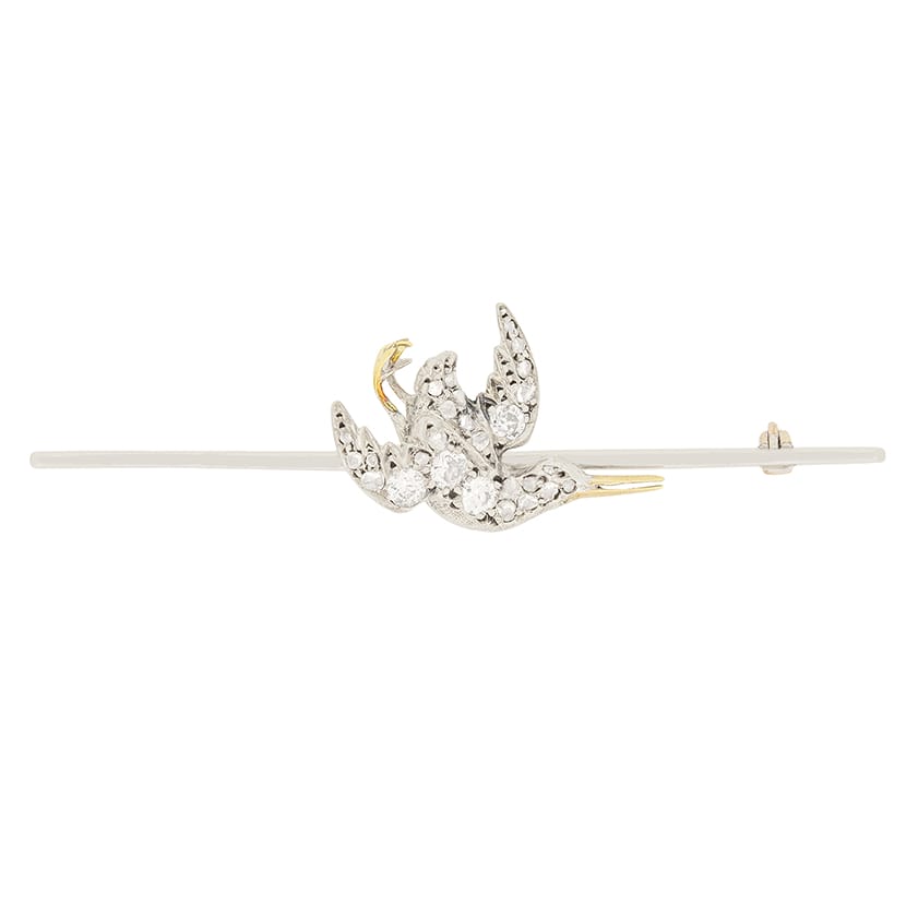Art Deco 0.47ct Diamond Bird Brooch, c.1920s