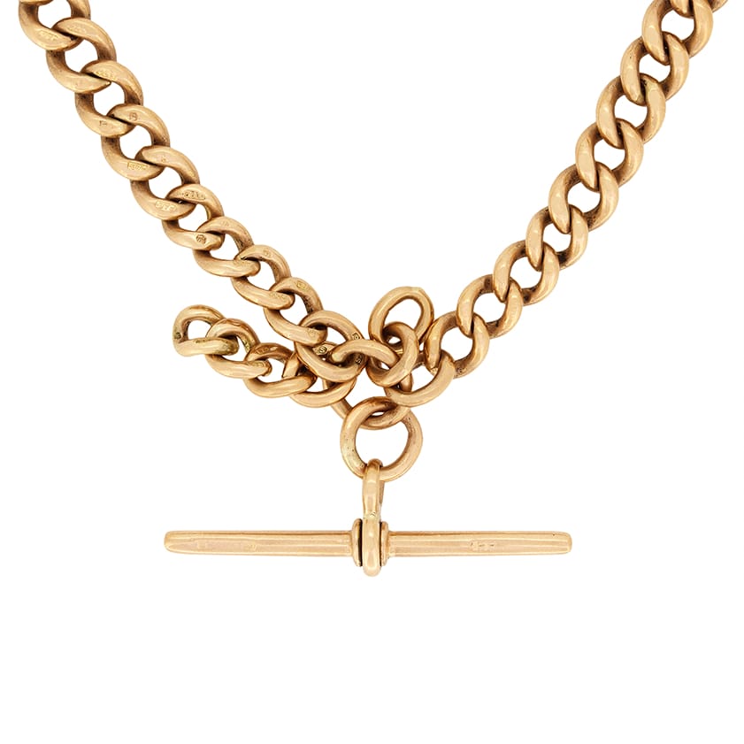 Victorian 9ct Rose Gold Albert Chain, c.1900s