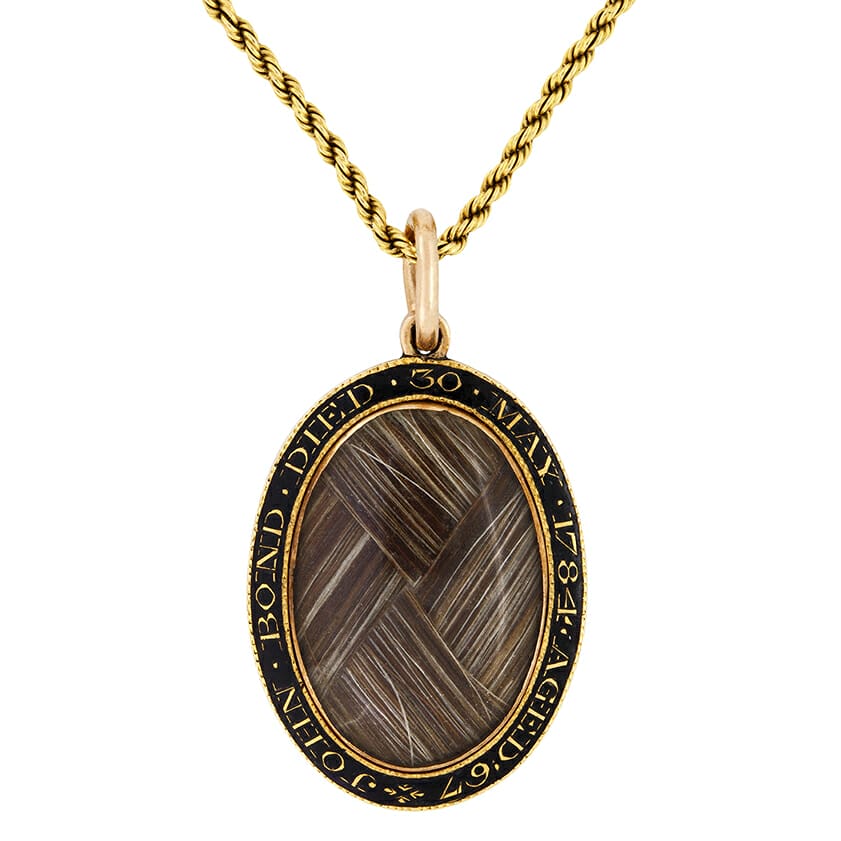 Georgian Enamelled Mourning Pendant c.1784