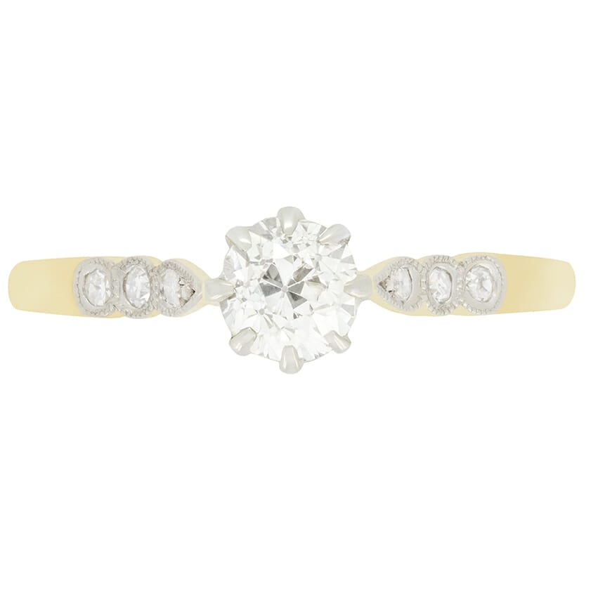 Edwardian 0.45ct Diamond Solitaire Ring, c.1910s